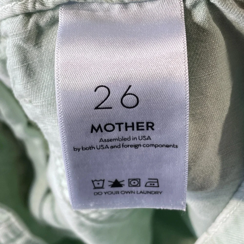 Mother Pants Women 26 Hedge Green The Shaker Chop Crop Fray‎ Straight Preppy